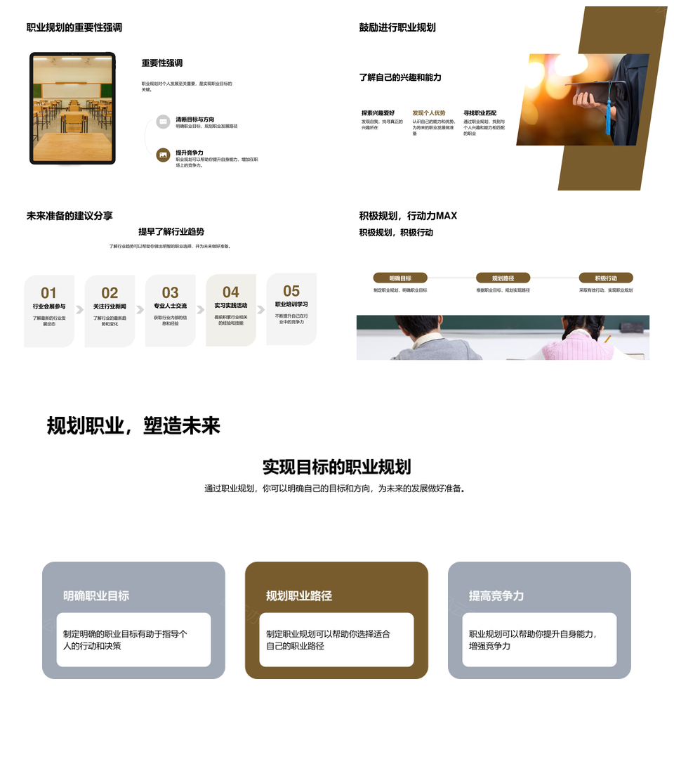 教育家职业规划专业兴趣实践之路PPT模板