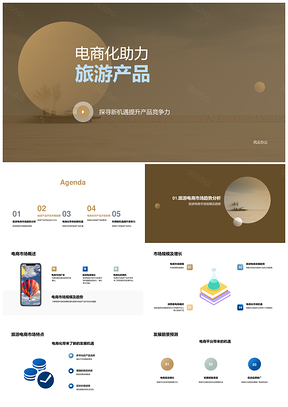 电商化驱动旅游产品市场规模扩容PPT模板