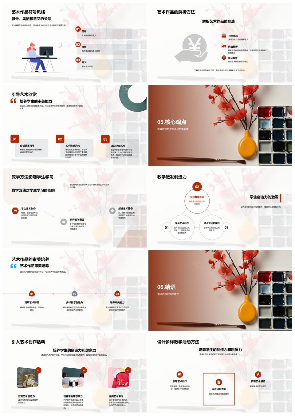 初中艺术教师有效教学培训艺术教育绘画雕塑PPT模板