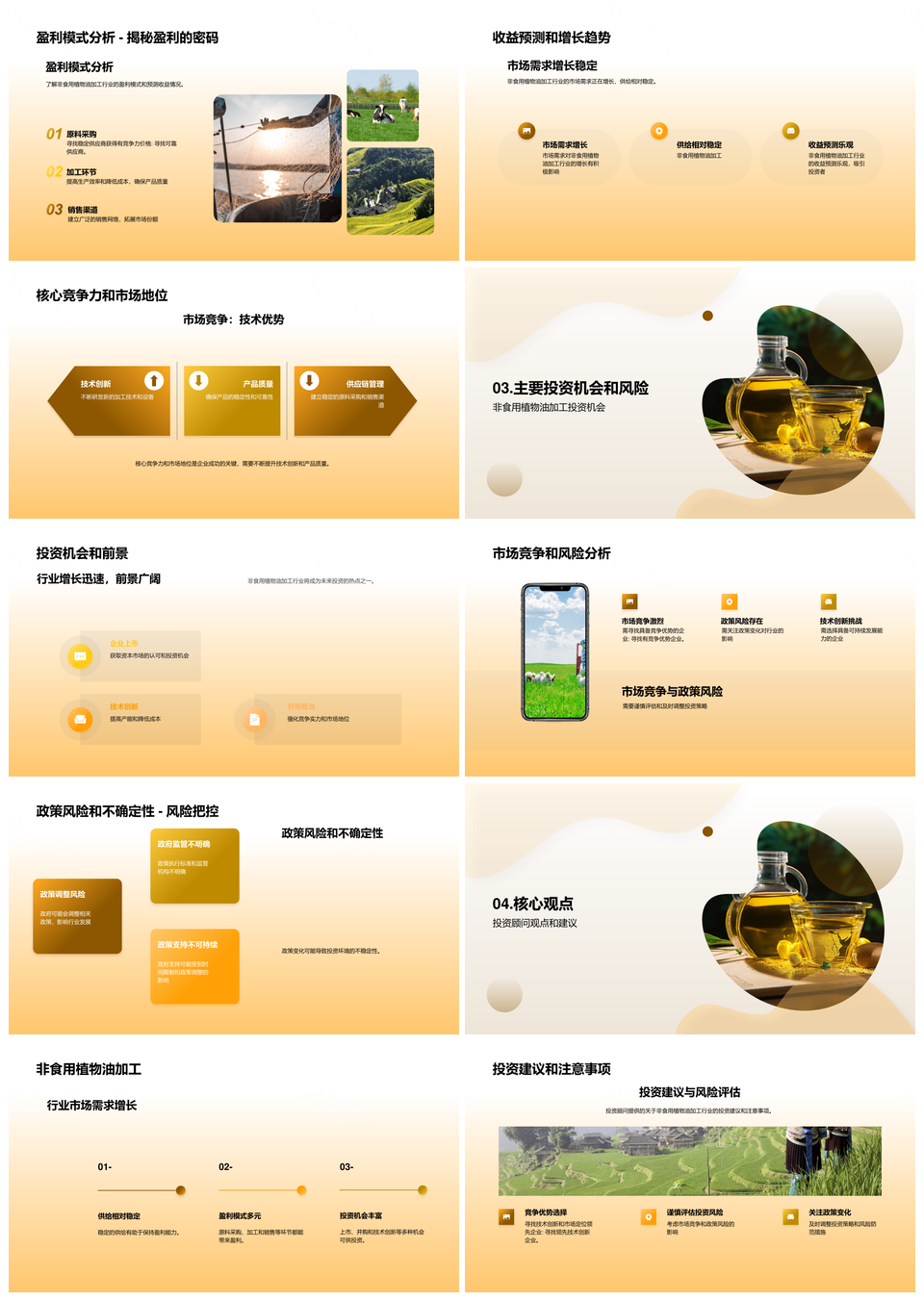 非食用植物油加工市场供需投资机遇与风险PPT模板