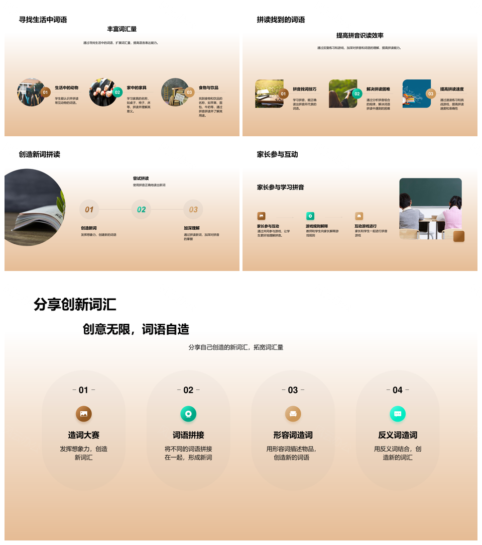 拼音学习构成多样应用实践发音要点PPT模板