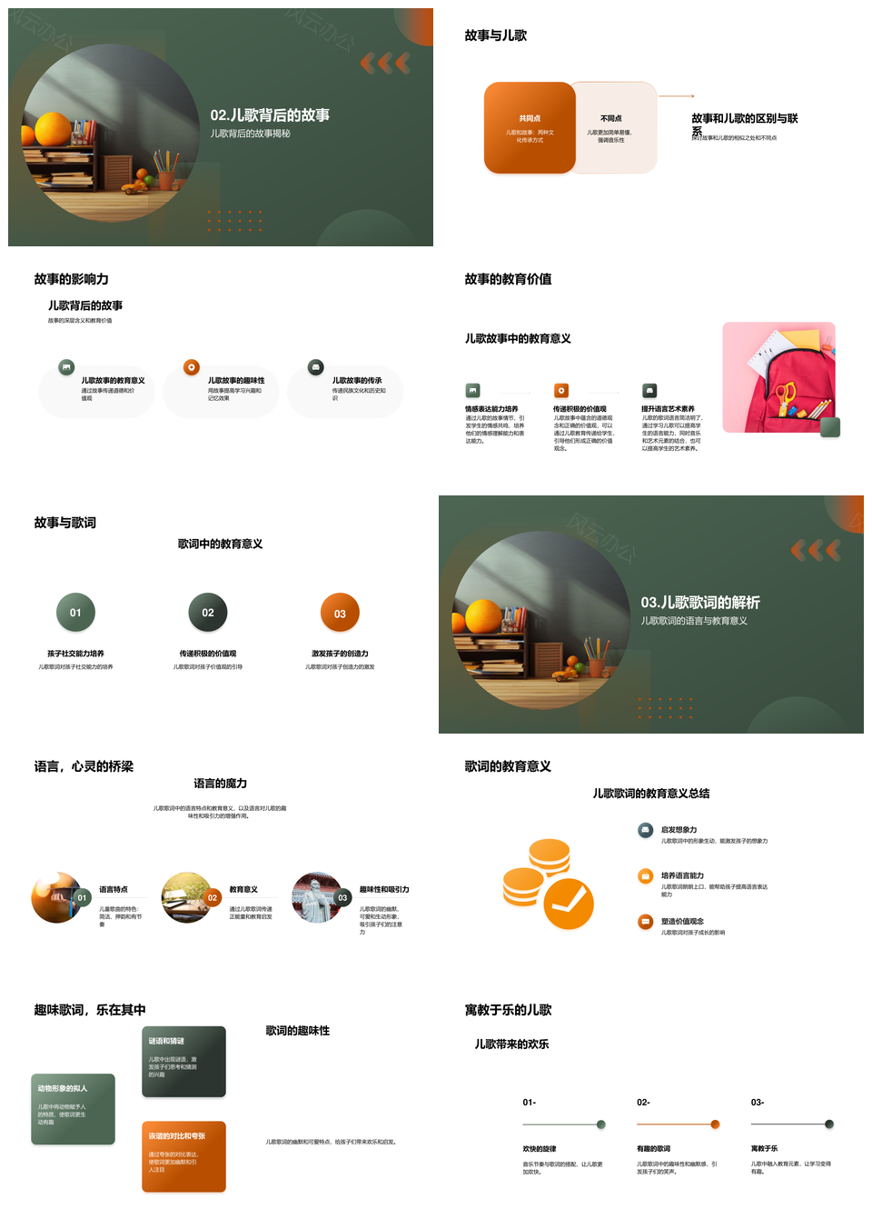 儿歌音乐故事寓教于乐教学探秘PPT模板