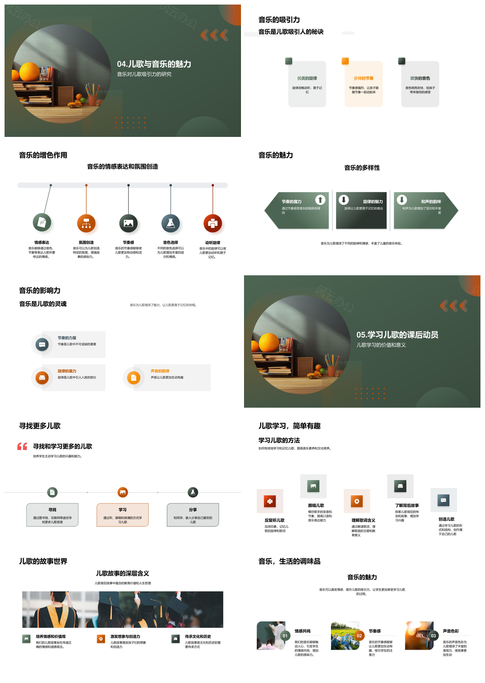 儿歌音乐故事寓教于乐教学探秘PPT模板