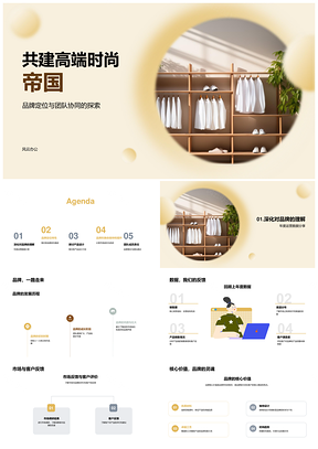 高端时尚帝国品牌协同运营数据市场客户反馈设计目标客户服装PPT模板