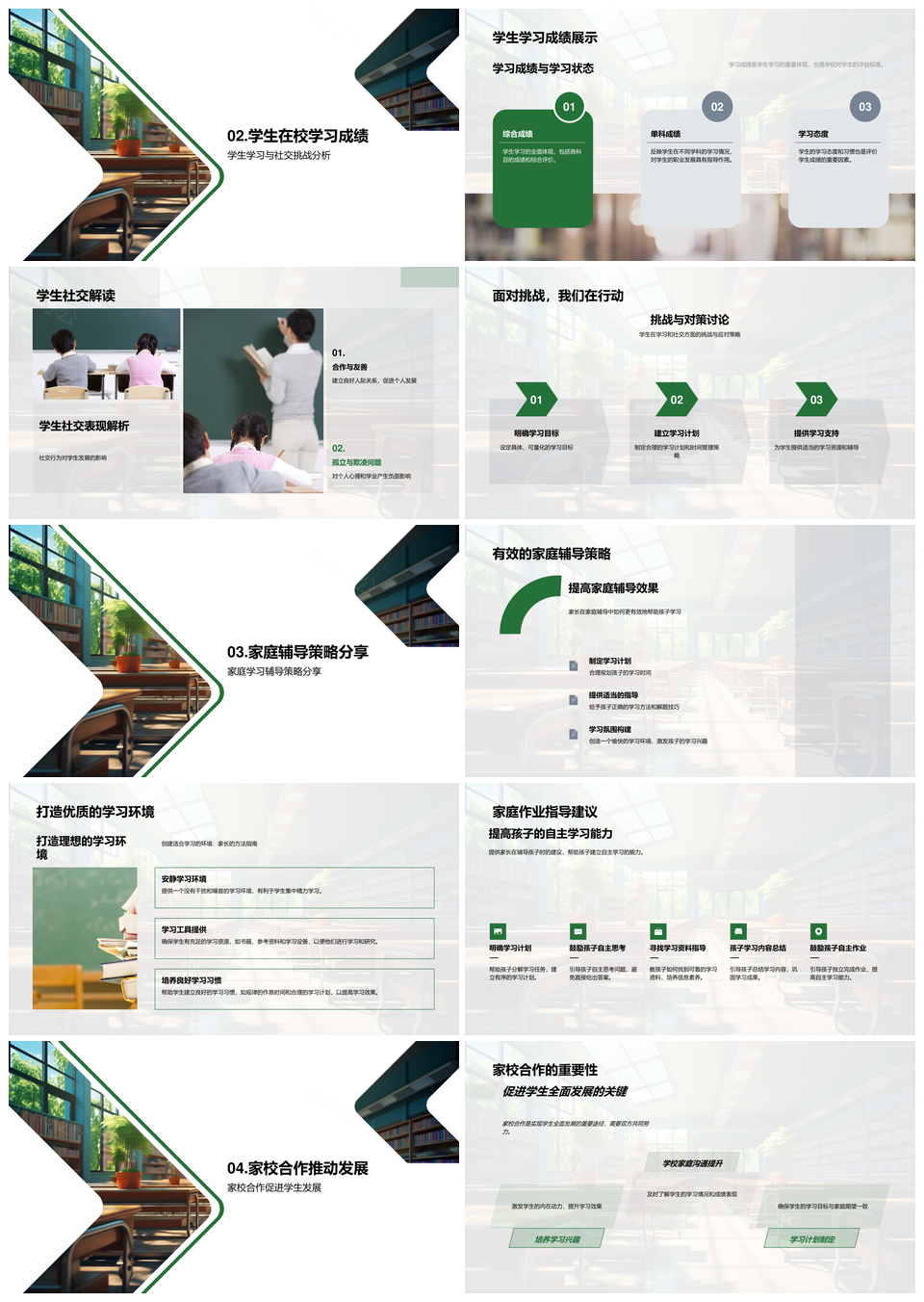 家校共育学业家庭辅导校园生活PPT模板