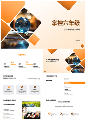 六年级语数科学习策略应对挑战PPT模板
