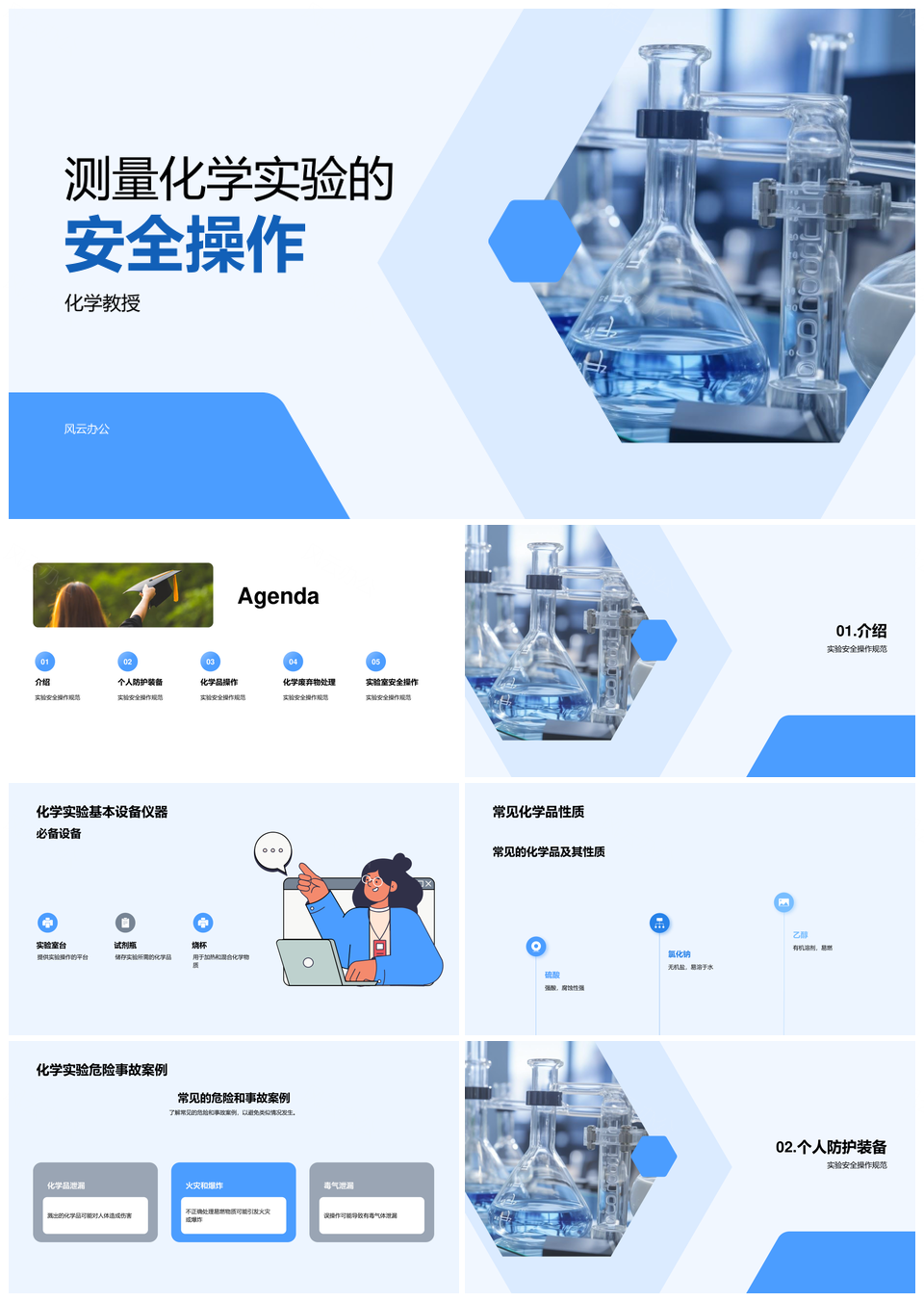 化学实验仪器与安全操作指南PPT模板