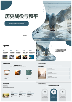 历史战役战争原因影响与和平发展PPT模板