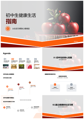 初中生健康生活习惯心理调适指南PPT模板