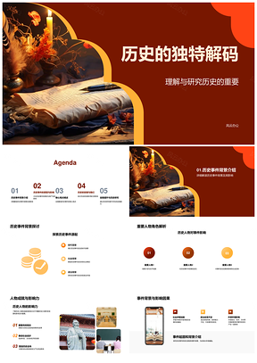 历史人物事件解码社会变革趋势PPT模板