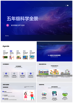 五年级科学课程策略实验生物物质星系技巧PPT模板