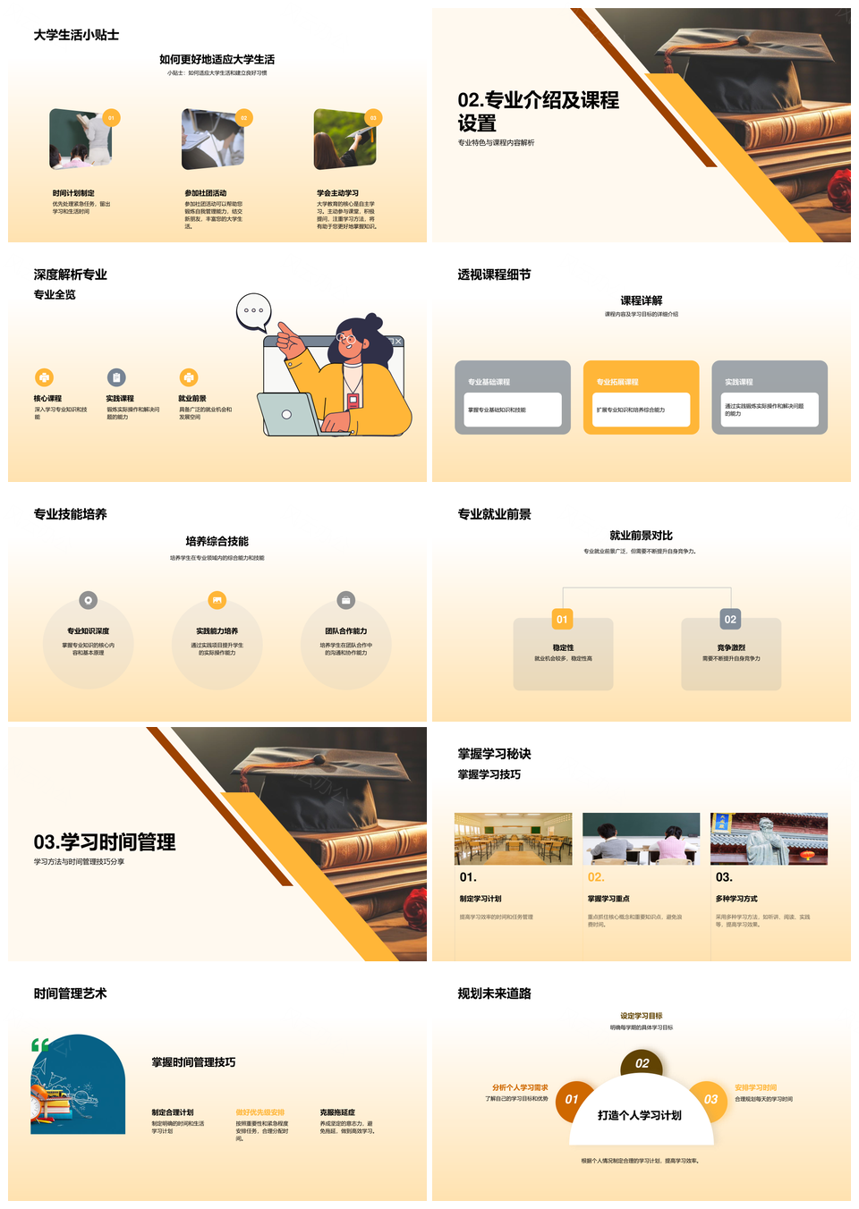 大学新生生存技能与生活管理手册PPT模板