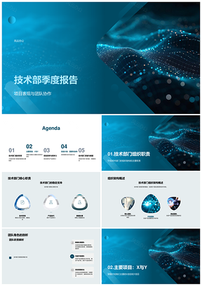 技术部XY项目数据处理功能升级季度报告PPT模板
