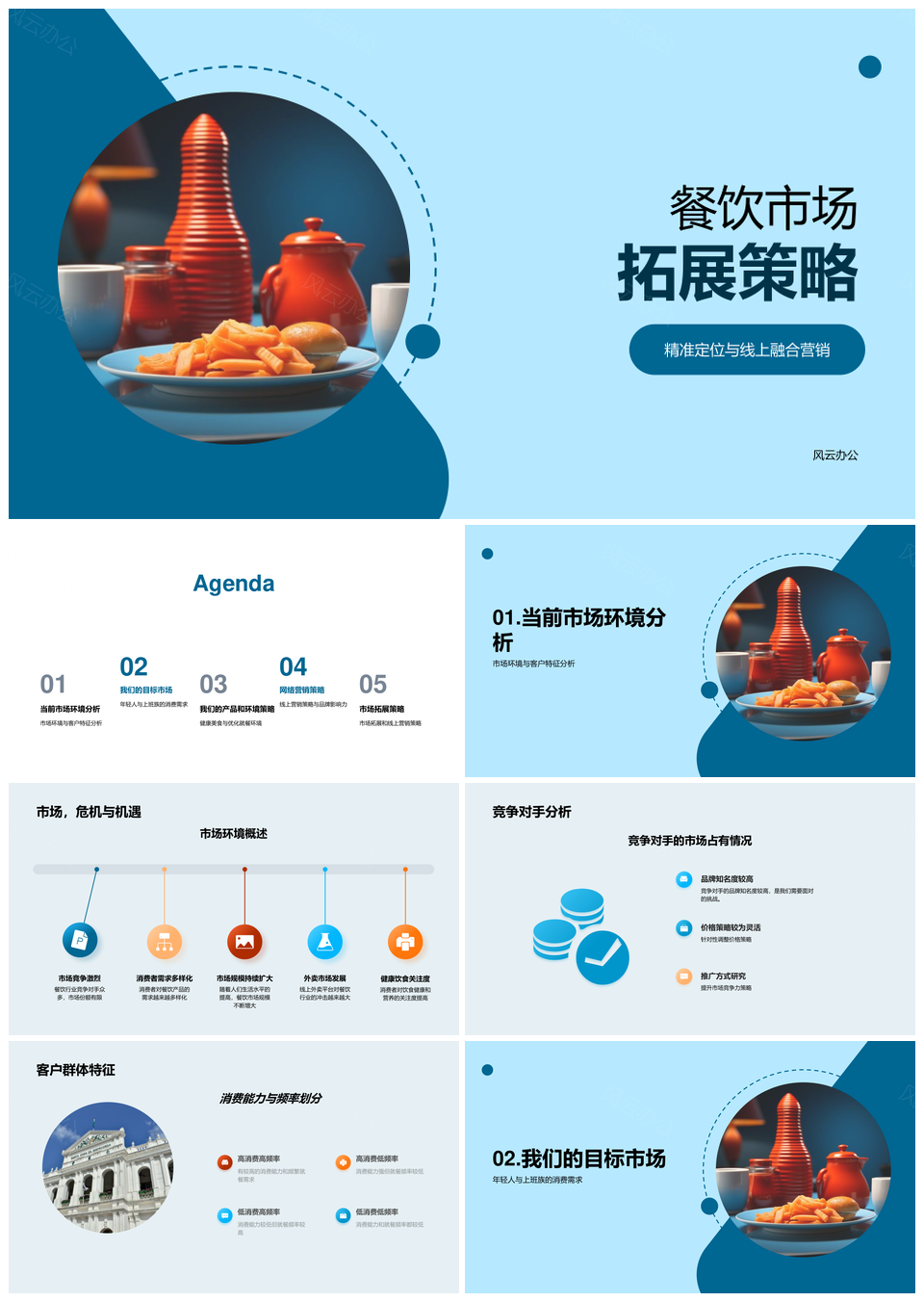年轻上班族健康餐饮精准营销策略PPT模板