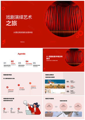 戏剧艺术概念要点历程角色舞台之旅PPT模板