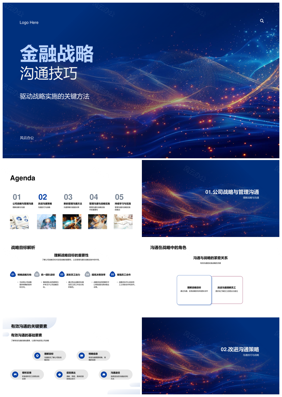 金融战略沟通驱动实施中层数据决策管理PPT模板