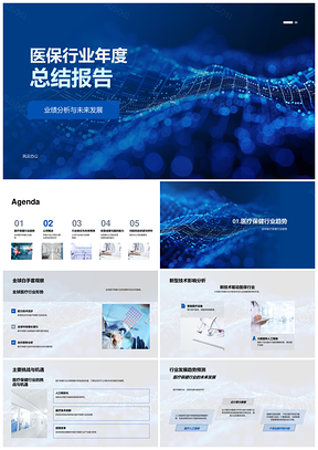 医保行业年度业绩技术发展经营市场总结PPT模板
