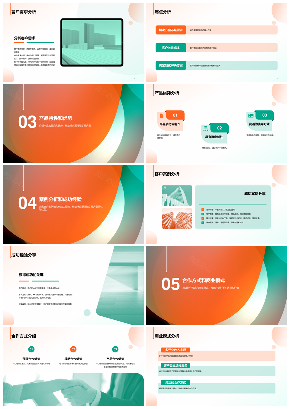橙色简约客户见面会通用文稿发布会CTRPPT模板