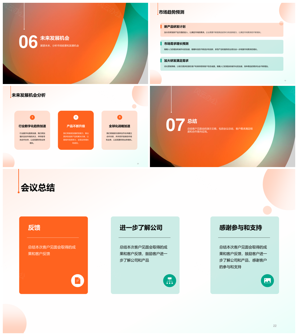 橙色简约客户见面会通用文稿发布会CTRPPT模板