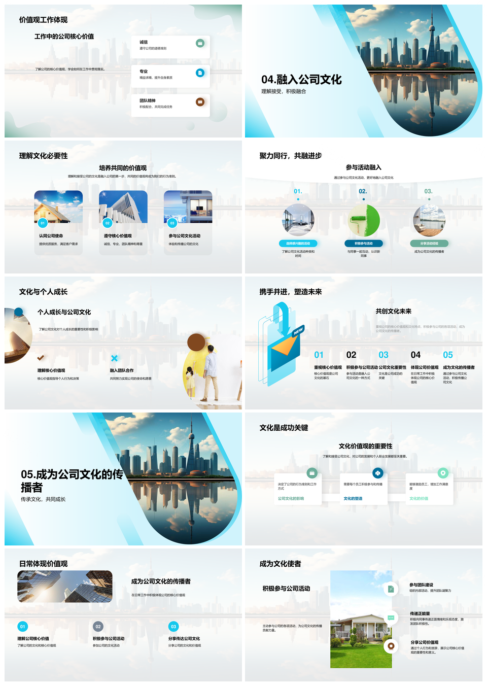 文化引领地产兴盛铸就摩天企业价值PPT模板