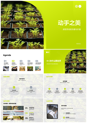动手之美劳动教育种植烹饪学趣PPT模板