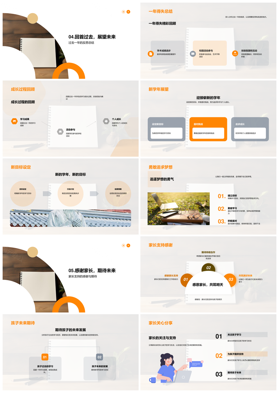 新学年挑战机遇展学业成果绽校园活力PPT模板