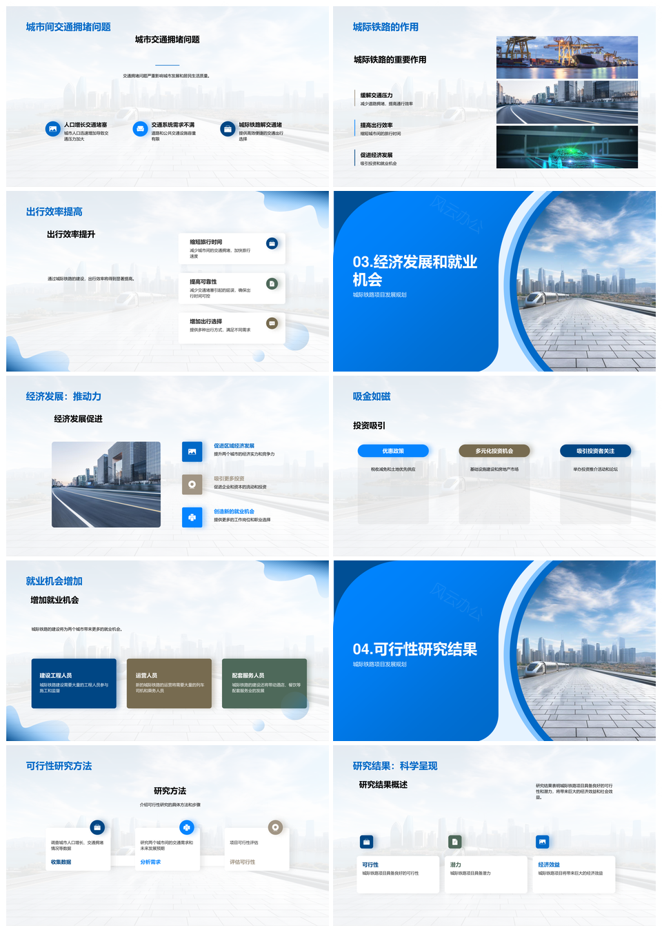 城际铁路规划促经济发展缓拥堵助流动PPT模板