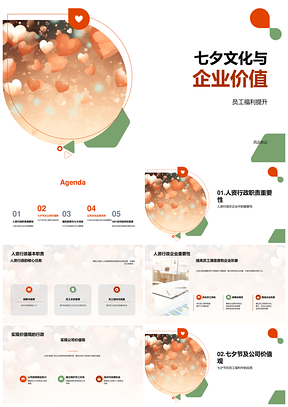 七夕文化助力企业价值提升员工福利满意度PPT模板