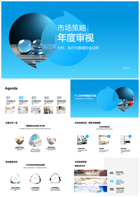 市场营销团队年度策略行业趋势业务数据分析效果柱状图审视PPT模板