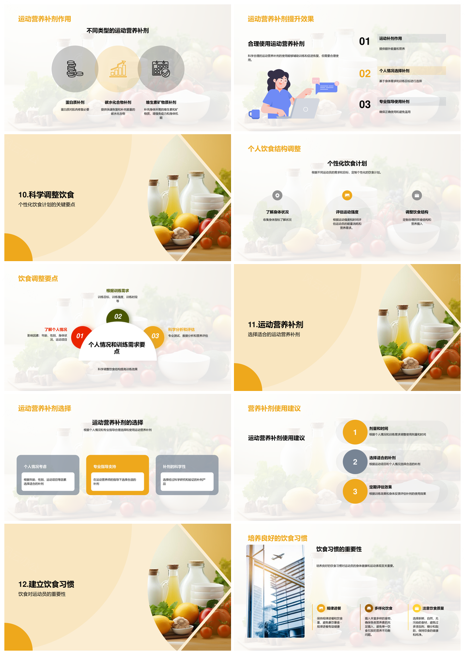 运动员科学运动营养与均衡饮食指导PPT模板