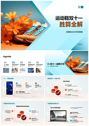双十一运动鞋市场策略大数据制胜秘诀PPT模板