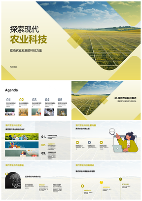 智能精准绿色农业高效生态可持续发展PPT模板