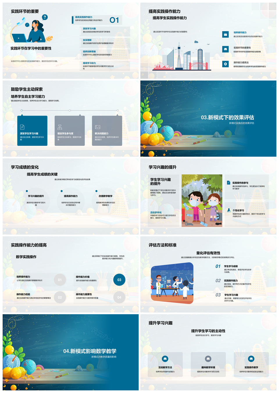 数学教学改革新实践兴趣能力评估探索PPT模板