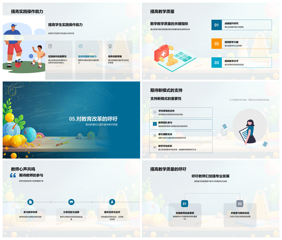 数学教学改革新实践兴趣能力评估探索PPT模板