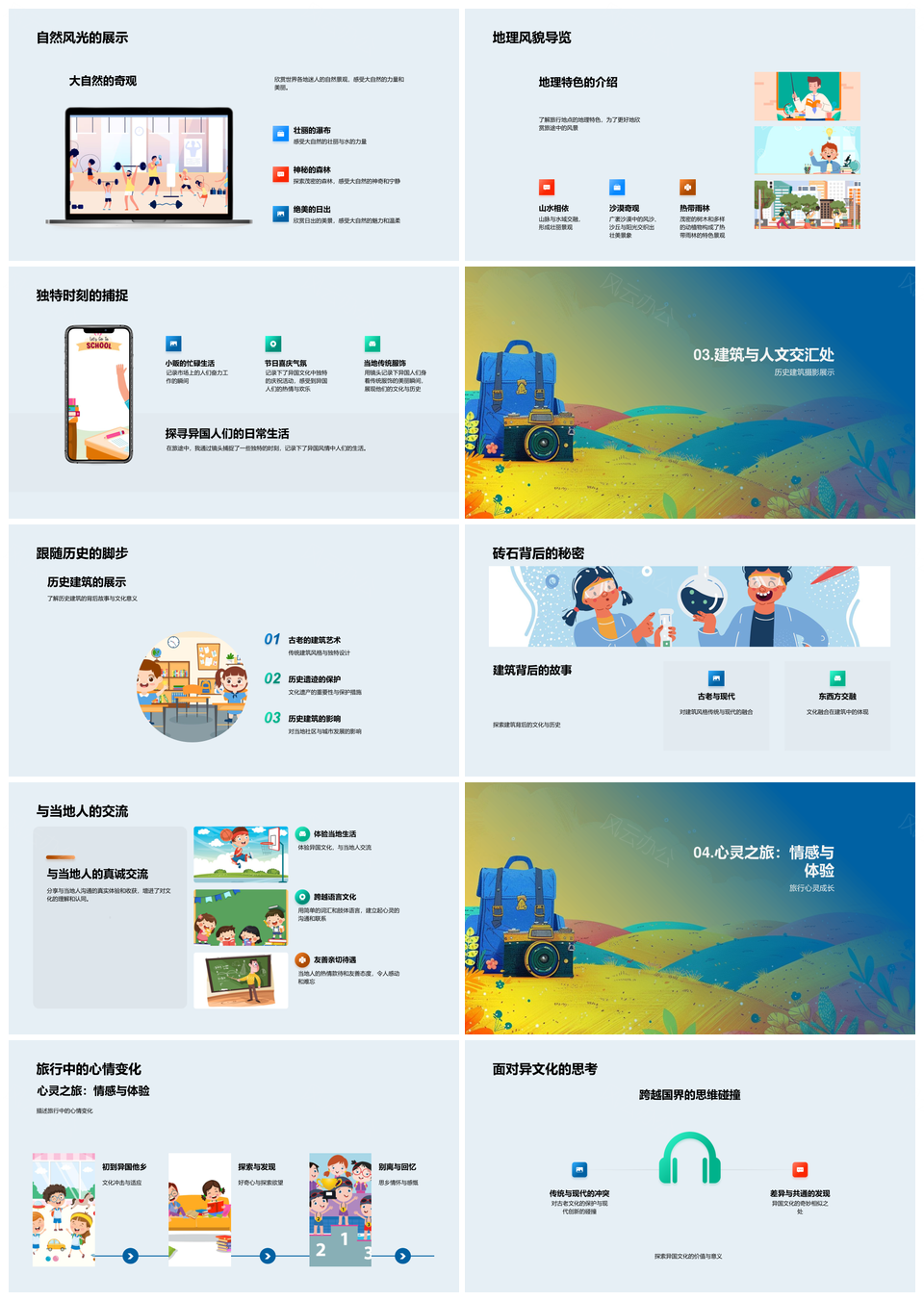 旅行摄影探秘历史自然与心灵对话PPT模板