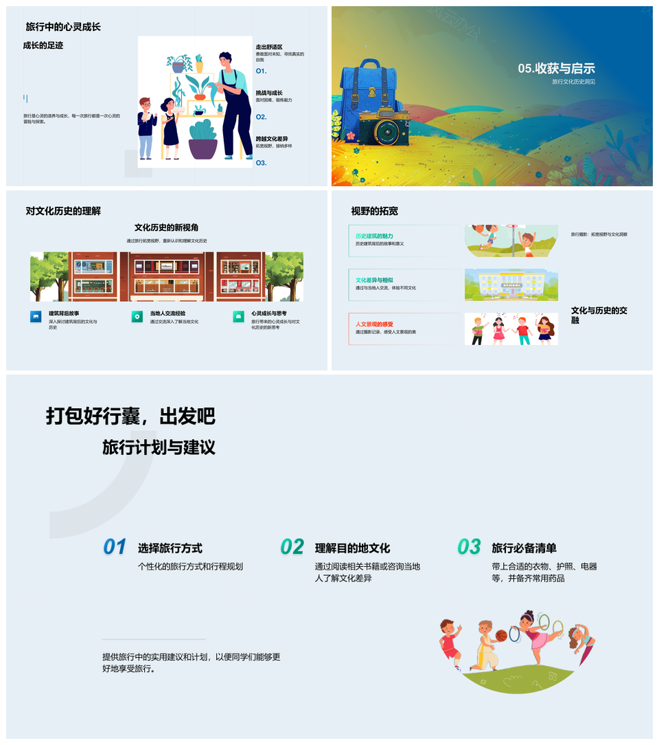 旅行摄影探秘历史自然与心灵对话PPT模板