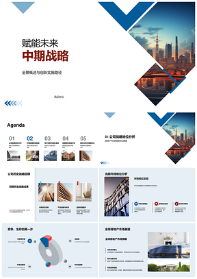 赋能未来战略分析新兴市场摩天大楼布局PPT模板