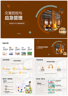 校园安全灾害防控应急管理心理健康PPT模板
