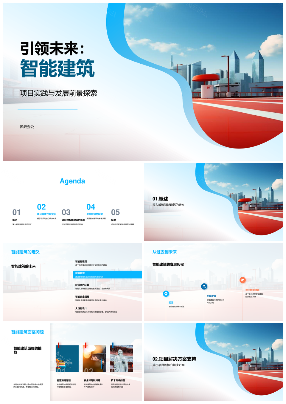 智能建筑项目实践发展前景解决方案技术支撑创新PPT模板