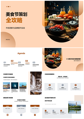美食节策划餐饮趋势洞察品牌升级客群消费活动社交宣传PPT模板