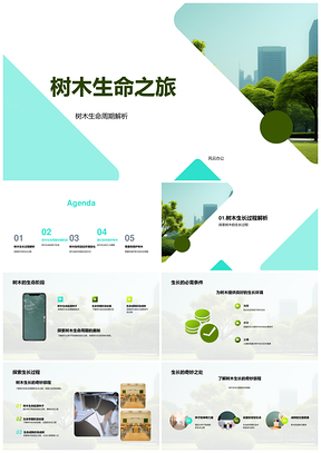 树木生命生长周期与适应环境变化PPT模板