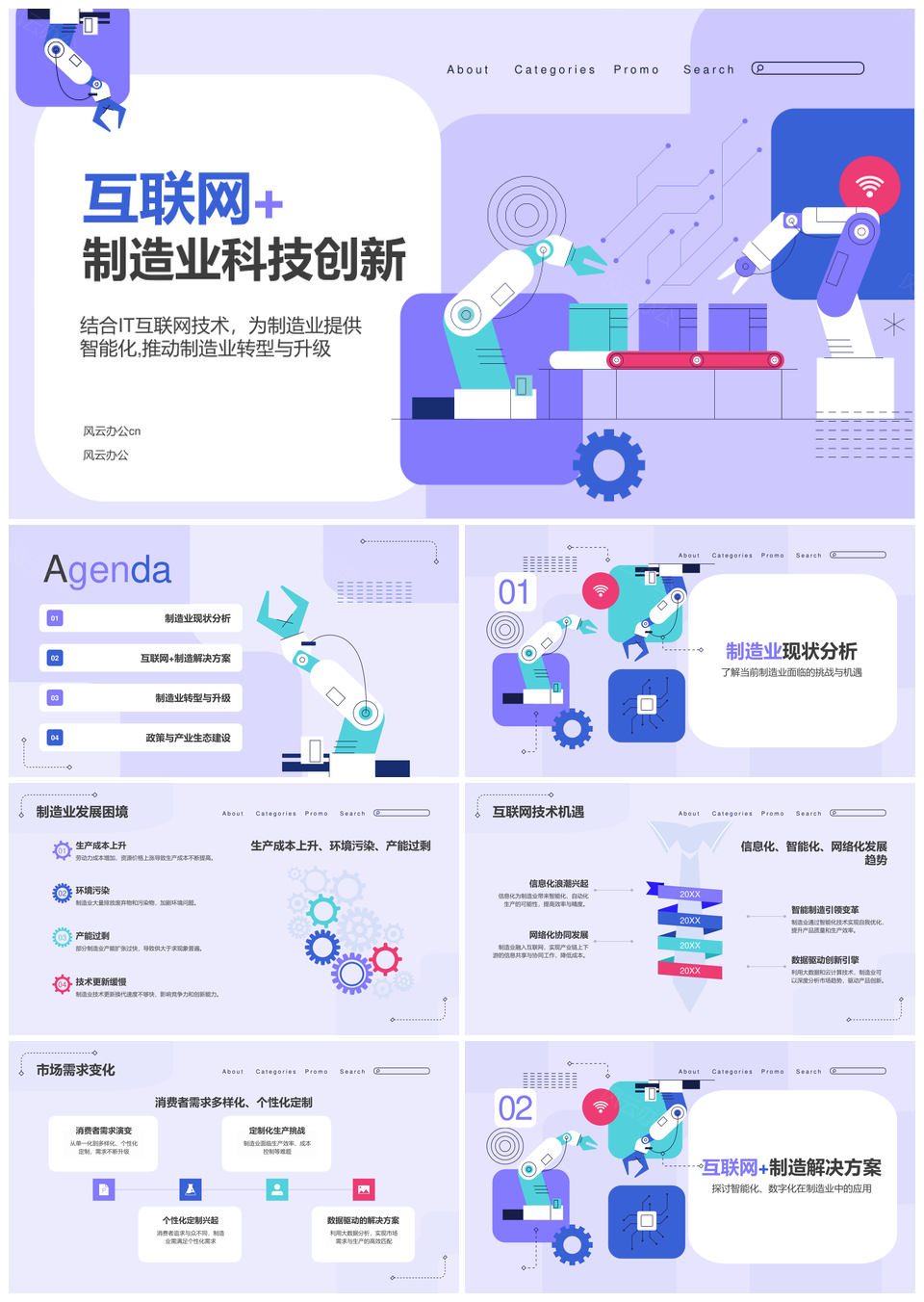 互联网制造业智能数字化转型降本增效绿色升级PPT模板