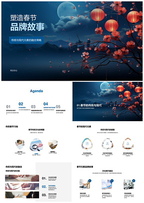 2025春节品牌故事传统习俗情感营销典范PPT模板