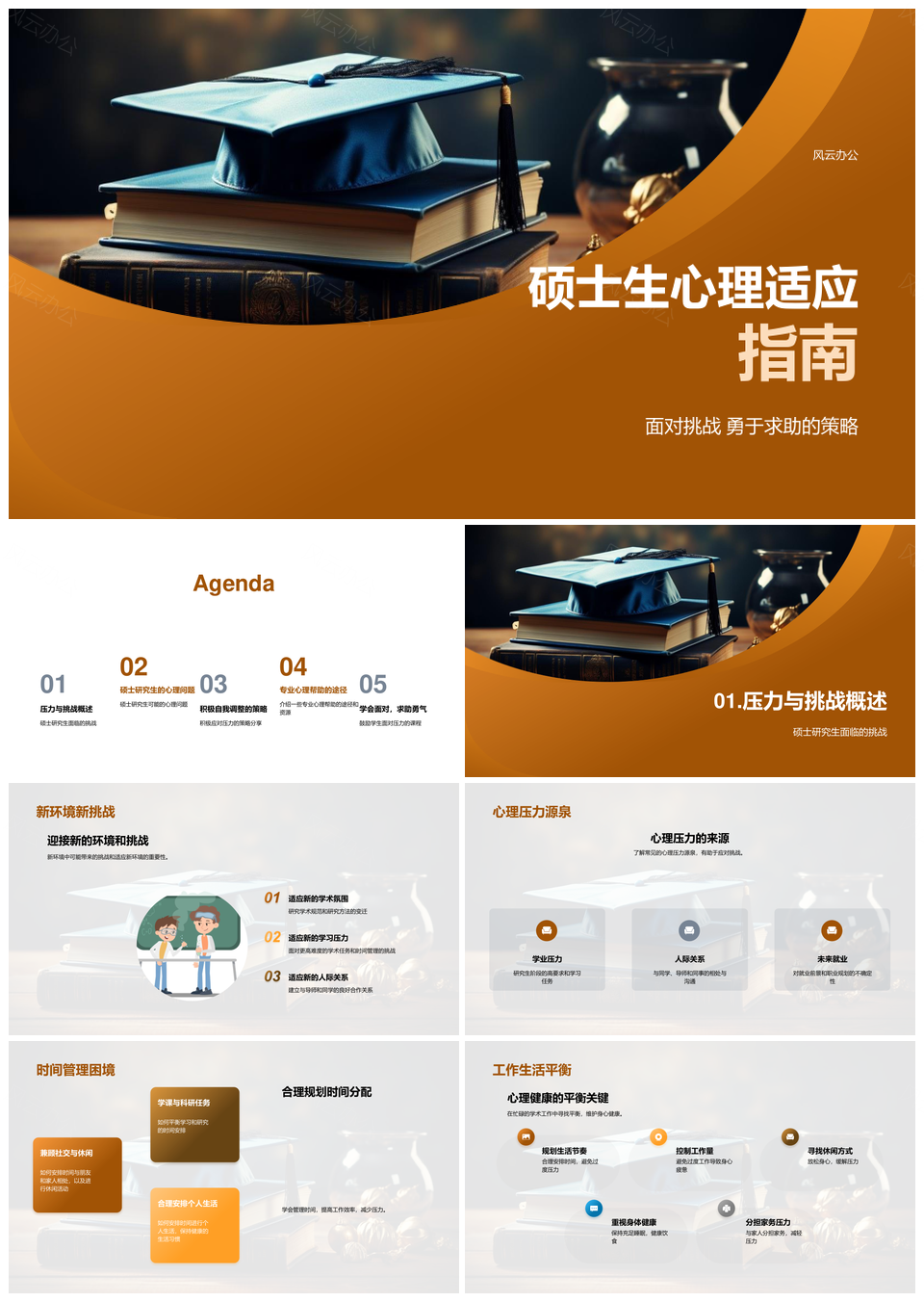 硕士生压力应对与平衡管理指南PPT模板