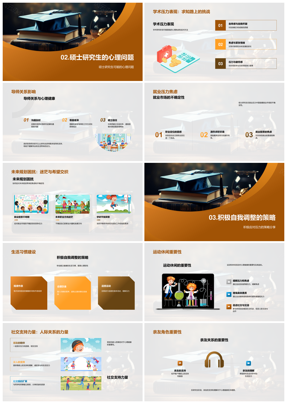 硕士生压力应对与平衡管理指南PPT模板