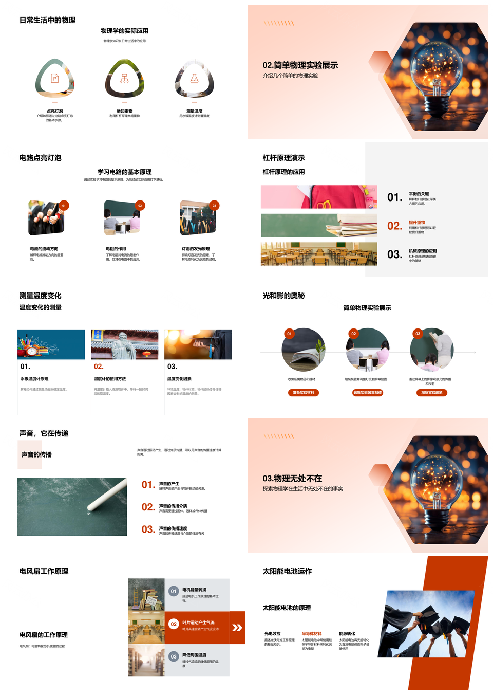 物理基础原理与生活应用实例PPT模板
