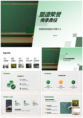 班级荣誉责任共承和谐进步共建PPT模板