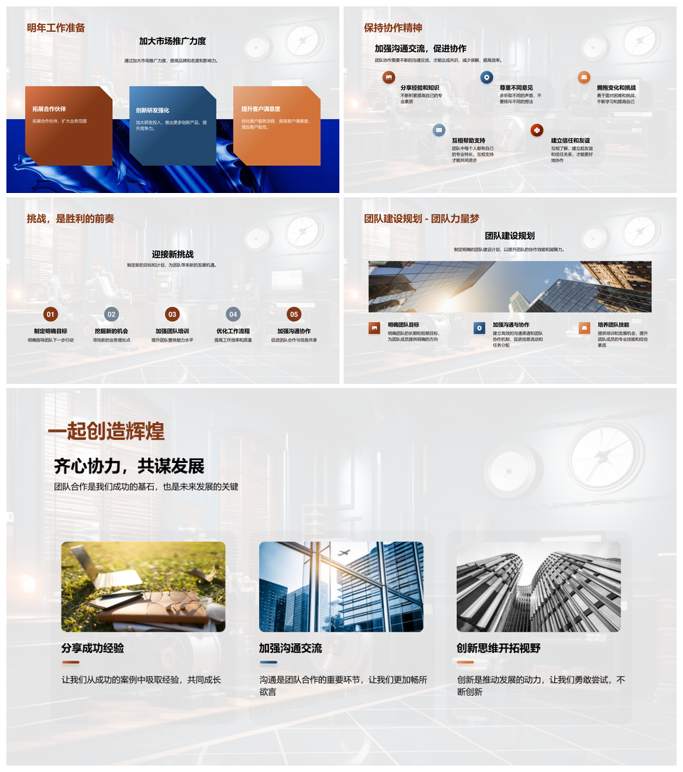 2025工业机械团队协同创新突破业务目标PPT模板
