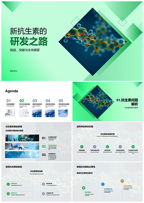 新抗生素研发蛋白质结构解析药物优化生物医疗PPT模板