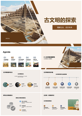 古文明历史价值与现代社会文化探源PPT模板
